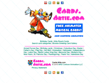 Tablet Screenshot of cards.artie.com